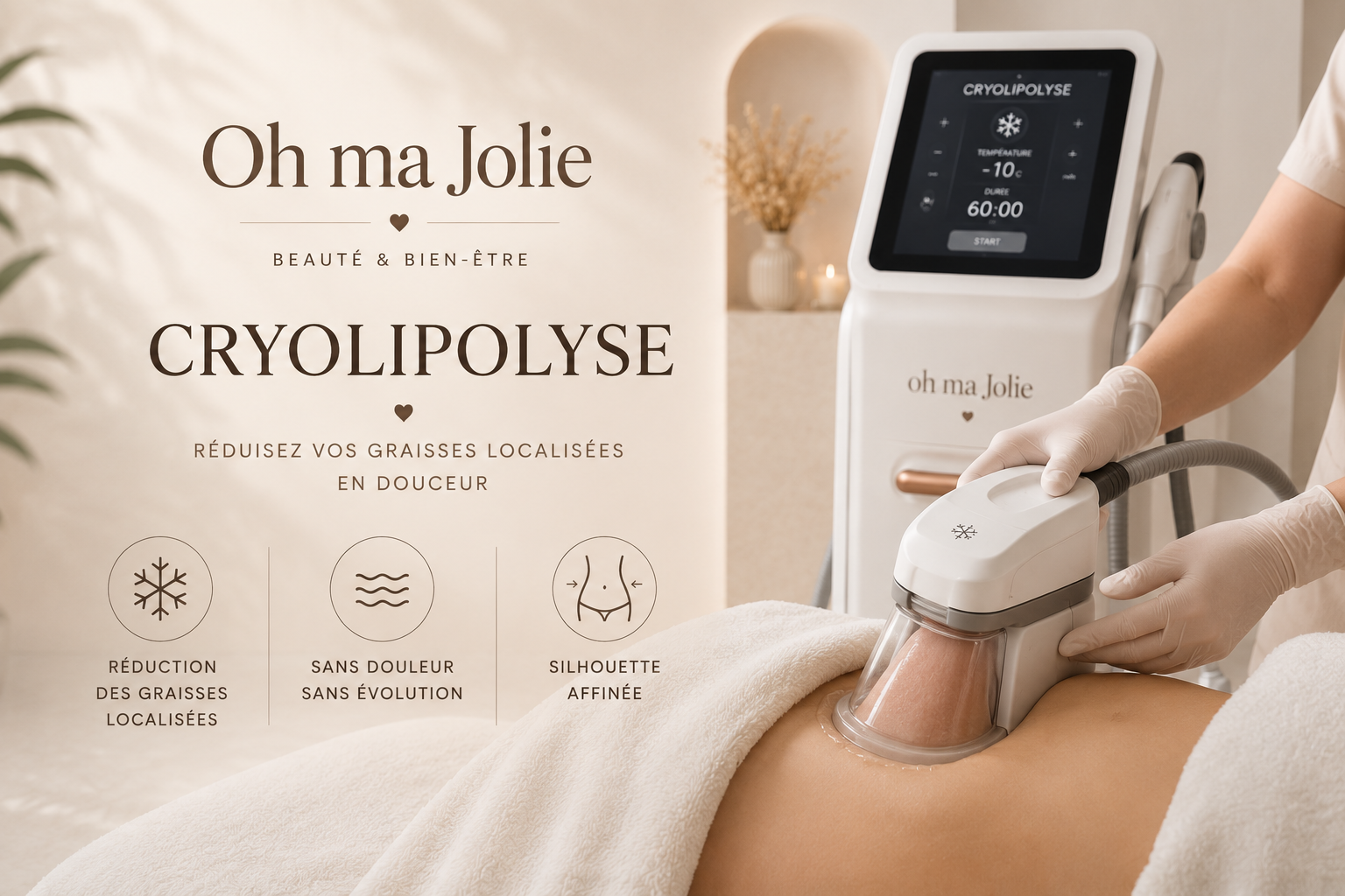 Séance de cryolipolyse à l'institut Oh ma Jolie La Ciotat